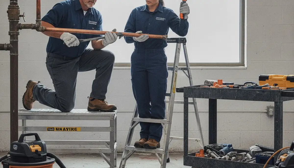 Emergency plumber repairing a leak in Wilmington, NC for fast 24/7 plumbing service