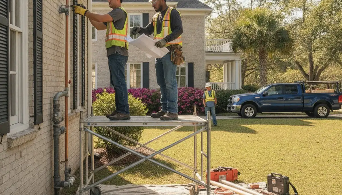 Plumber repairing a pipe in Wilmington, NC for reliable plumbing repair service