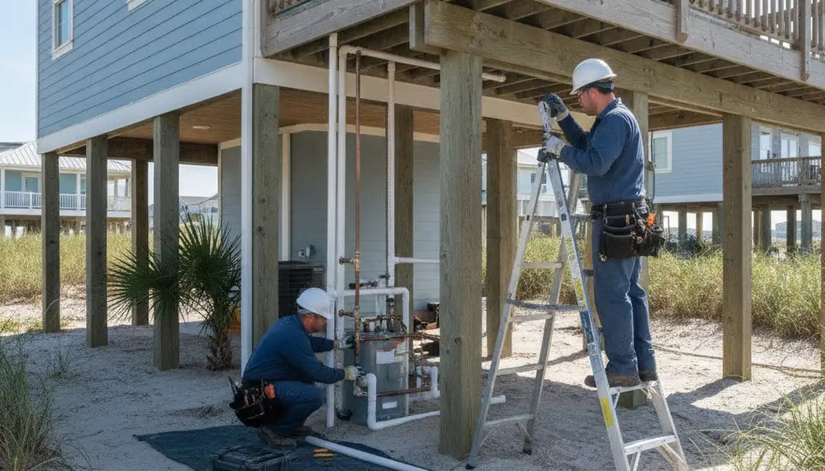Plumber repairing a pipe in Wilmington, NC for reliable plumbing repair services