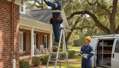 Plumber repairing pipe in Wilmington, NC for residential plumbing service