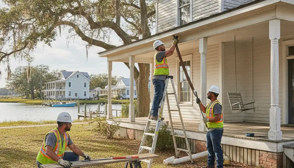 Wilmington, NC plumber repairing a plumbing issue for local residential service