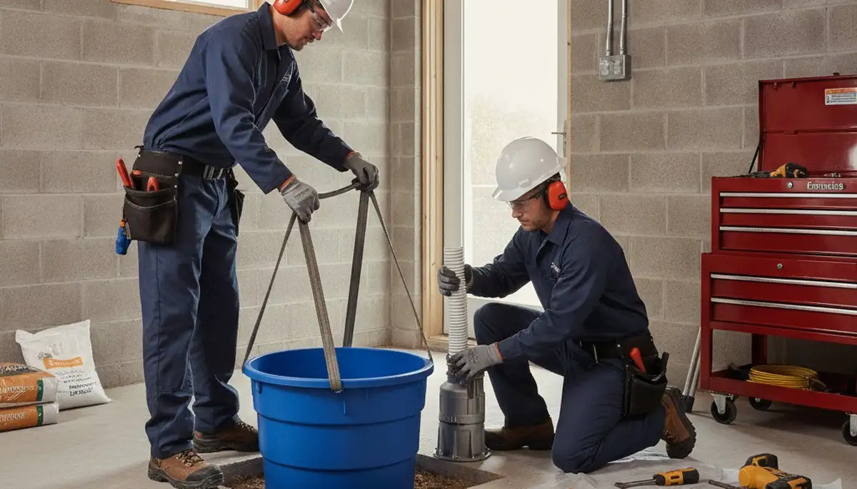 Sump pump installation by Wilmington, NC plumbers to protect homes from flooding