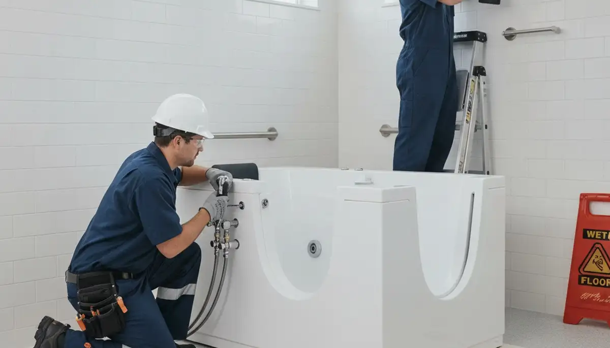 Walk-in tub installation for Wilmington, NC home by local plumbing repair professionals